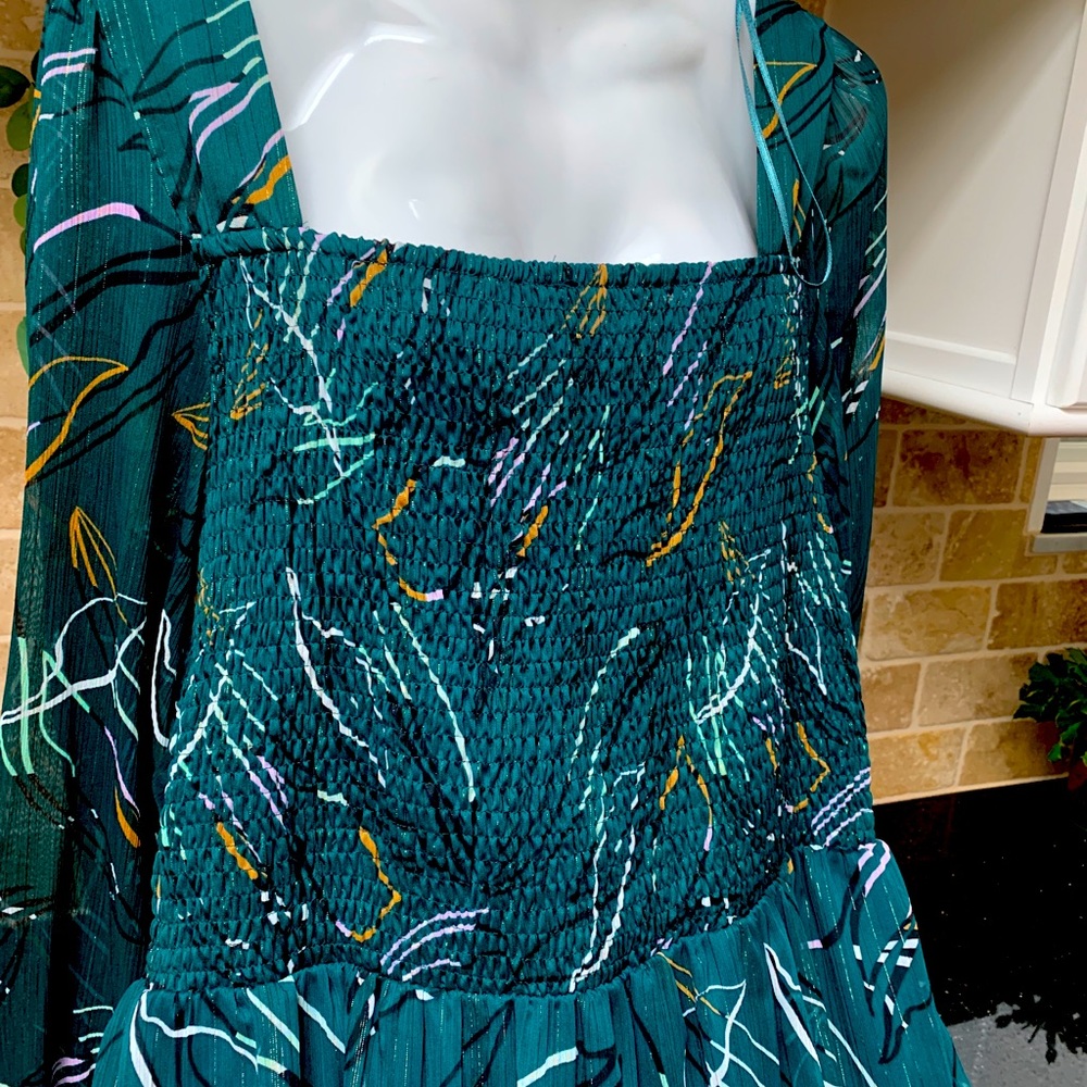 Nine West smocked top midi dress XL